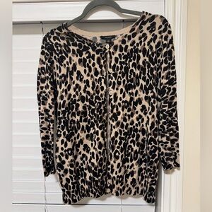 Halogen Black and Tan Leopard Print Button Down Shirt